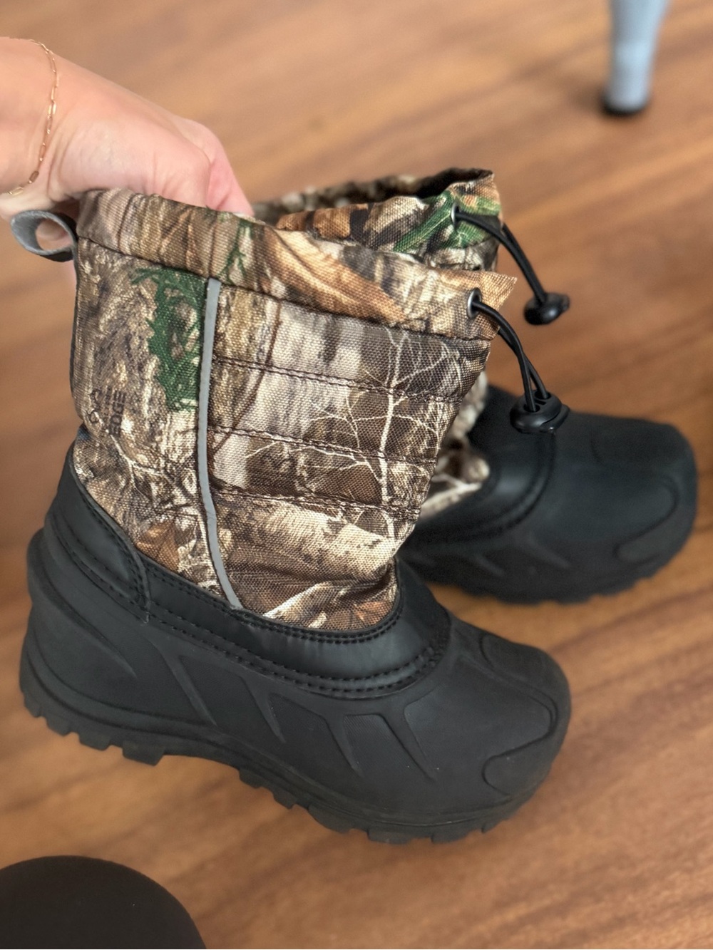 Itasca Black and Brown Camouflage Kids Snow Boots